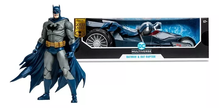 DC - Figura McFarlane Spin Master Vehiculo Bat Raptor con Batman Gold Label