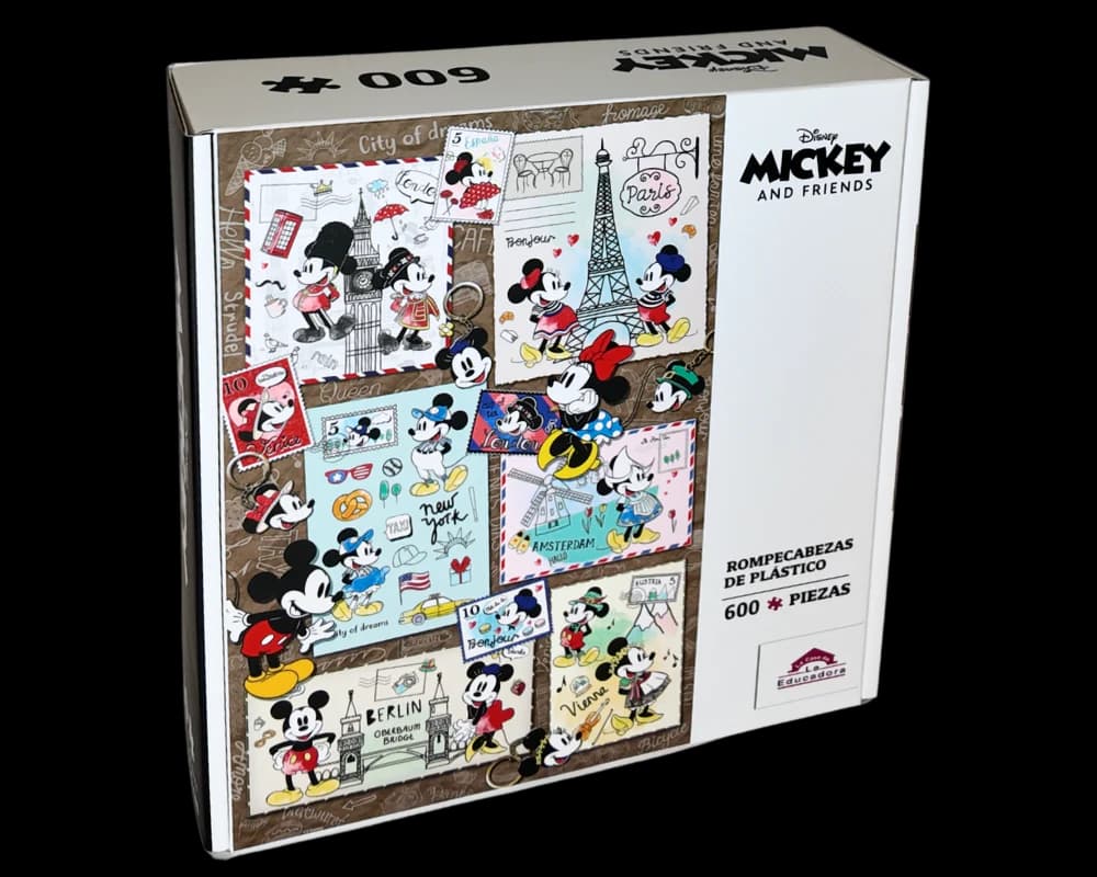 Rompecabezas Mickey y Minnie de Viaje 600 Piezas de Plástico Disney
