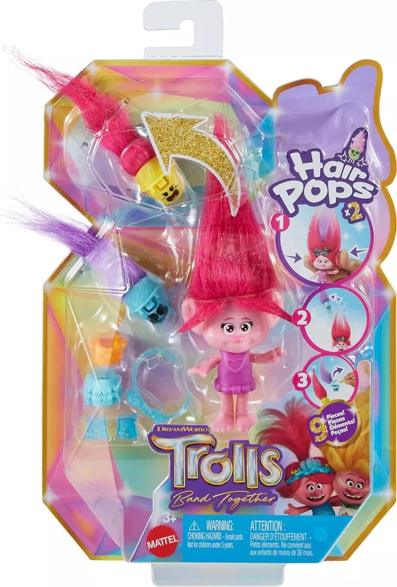 Trolls Band Together Hair Pops 9 Piezas Poppy