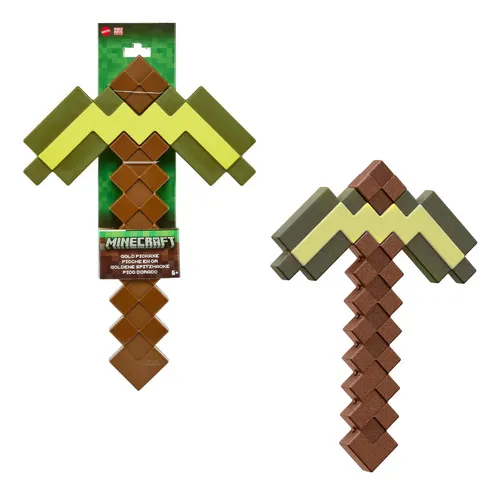 Minecraft Vanilla Juguete Gold Pickaxe Mattel