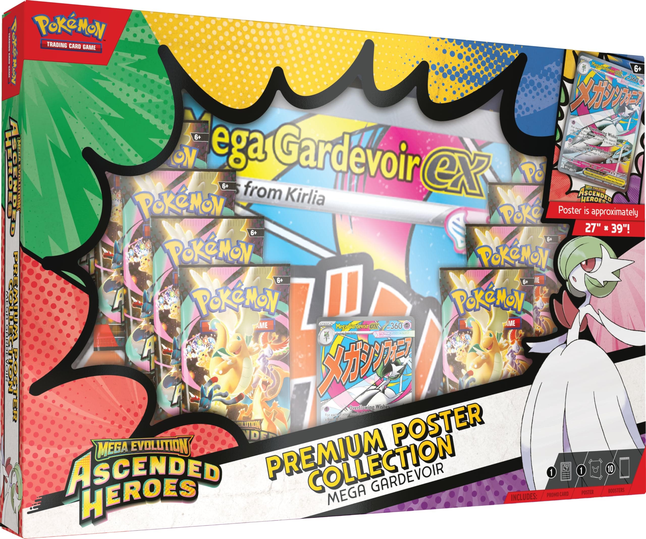 Pokémon TCG: Mega Evolution—Ascended Heroes - Premium Poster Collection—Mega Gardevoir : Amazon.com.mx: Juguetes y Juegos
